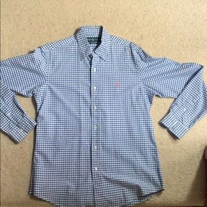 Ralph Lauren Blue Custom Fit Gingham Shirt